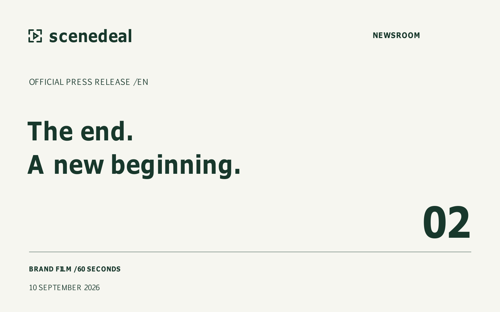 SceneDeal shares The End. A New Beginning. with four subtitle editions